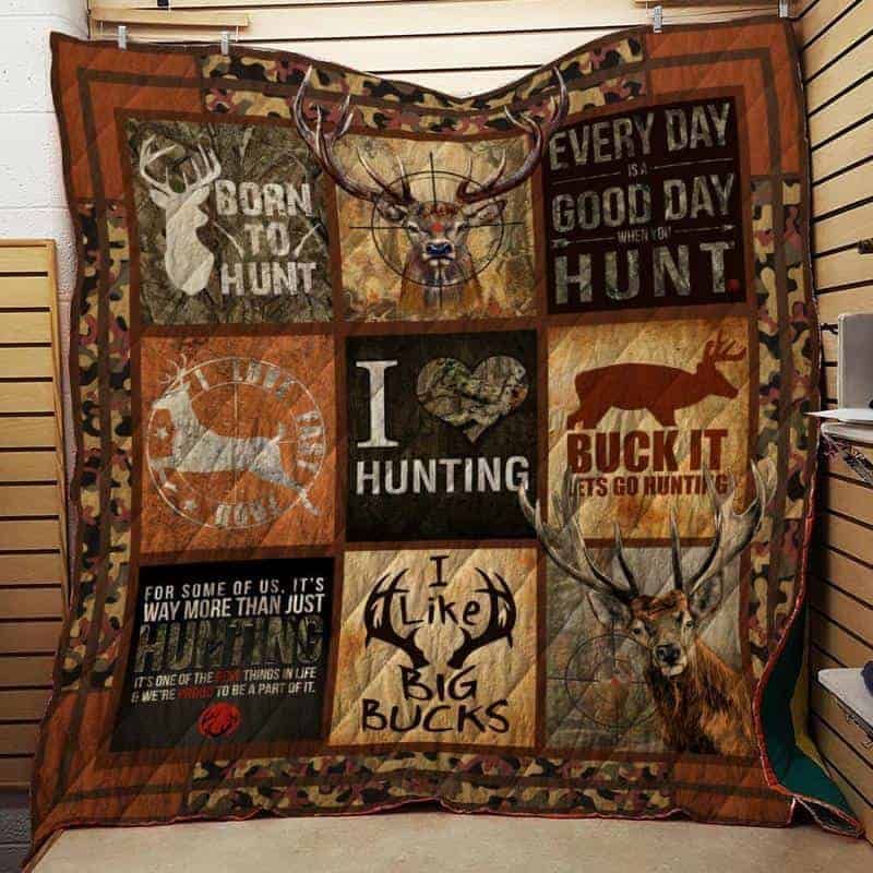 Hunting I Like Big Bucks Quilt Blanket Dhc04011486Dd