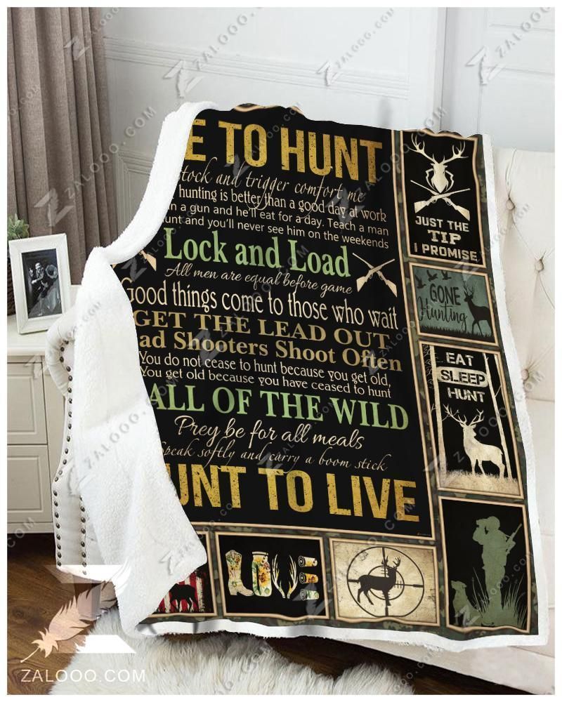 Hunting – Live To Hunt – Hunt To Live Fleece Blanket