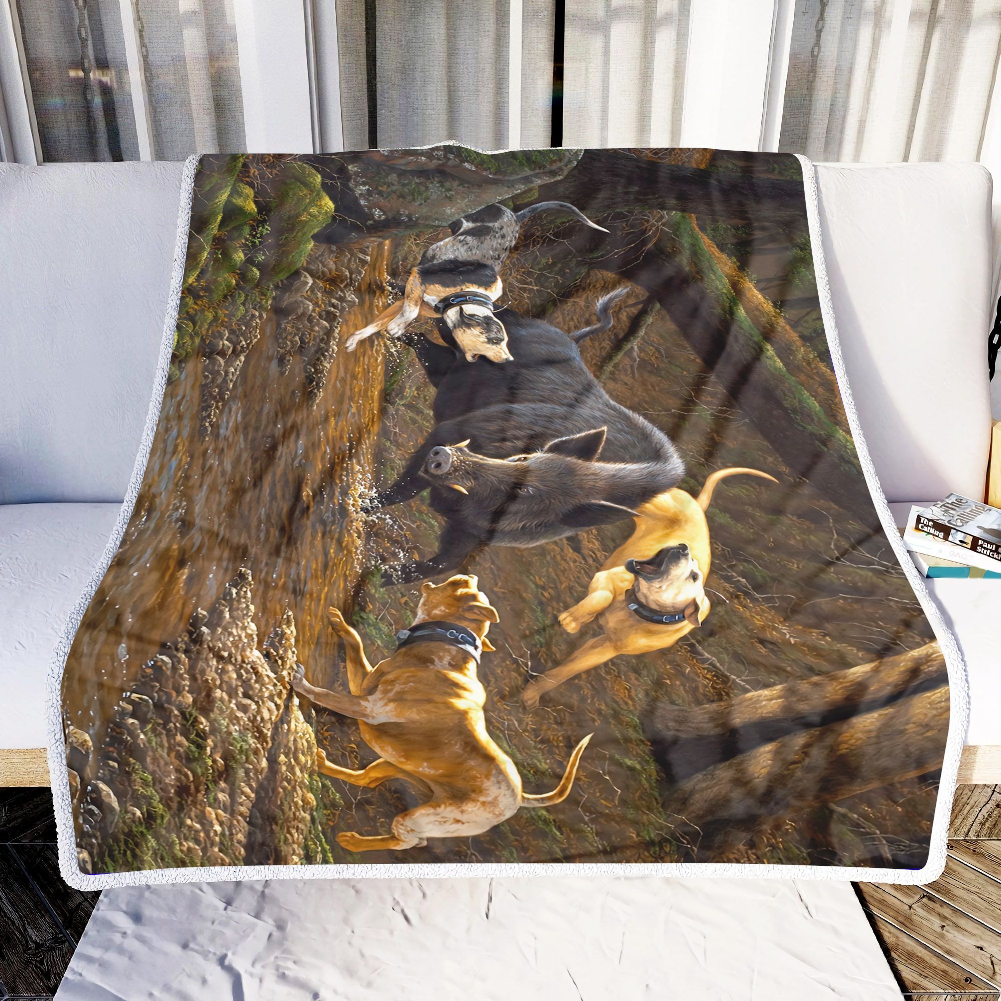 Hunting Lovers Wild Boar Sherpa Fleece Blanket