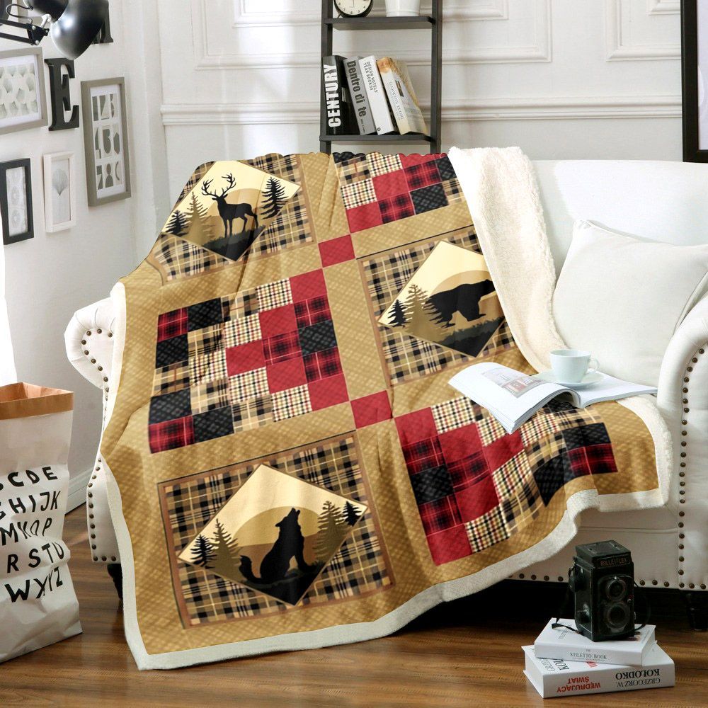 Hunting Sherpa Fleece Blanket