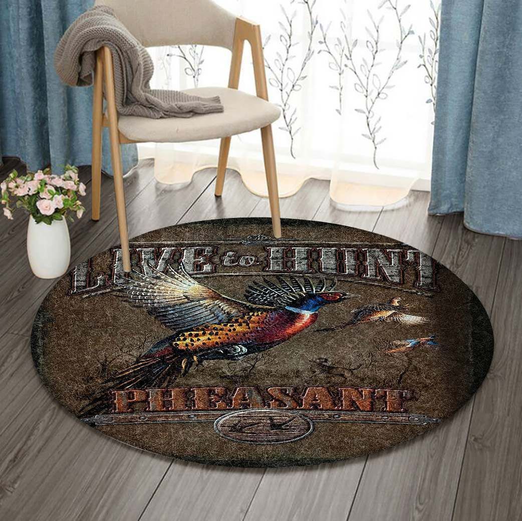 Hunting Pheasant Round Carpet