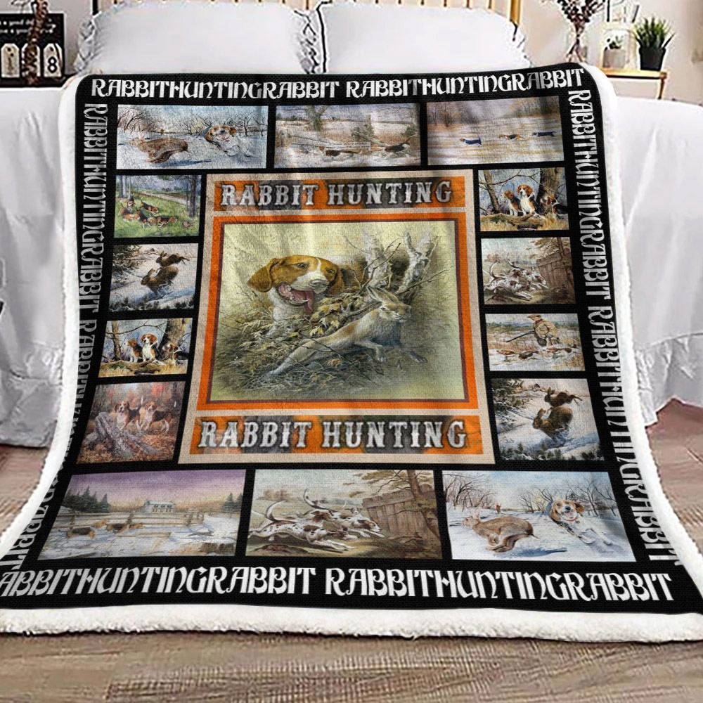 Hunting Rabbit Sherpa Fleece Blanket