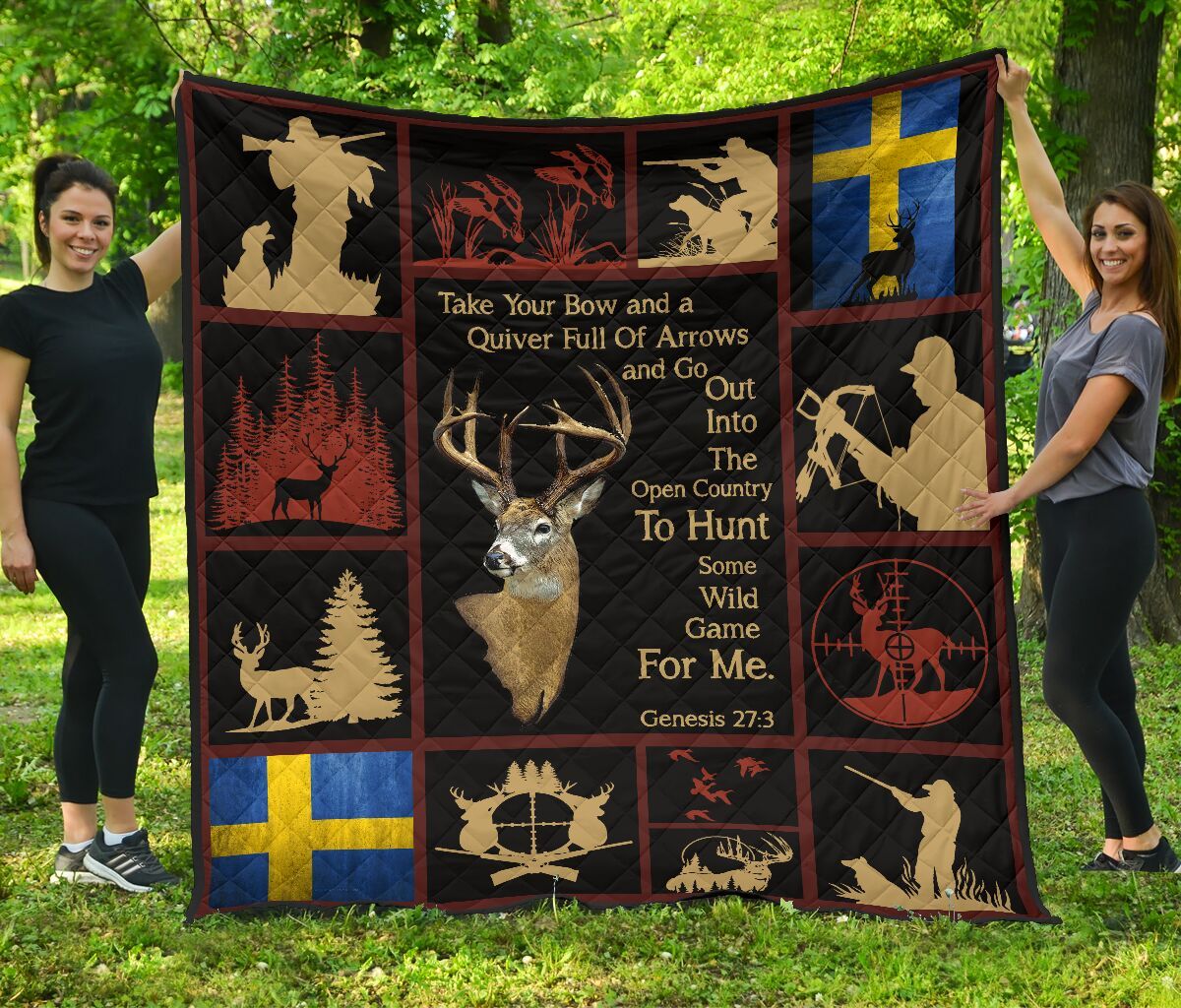 Hunting Sweden Quilt Blanket DHC170120682TD