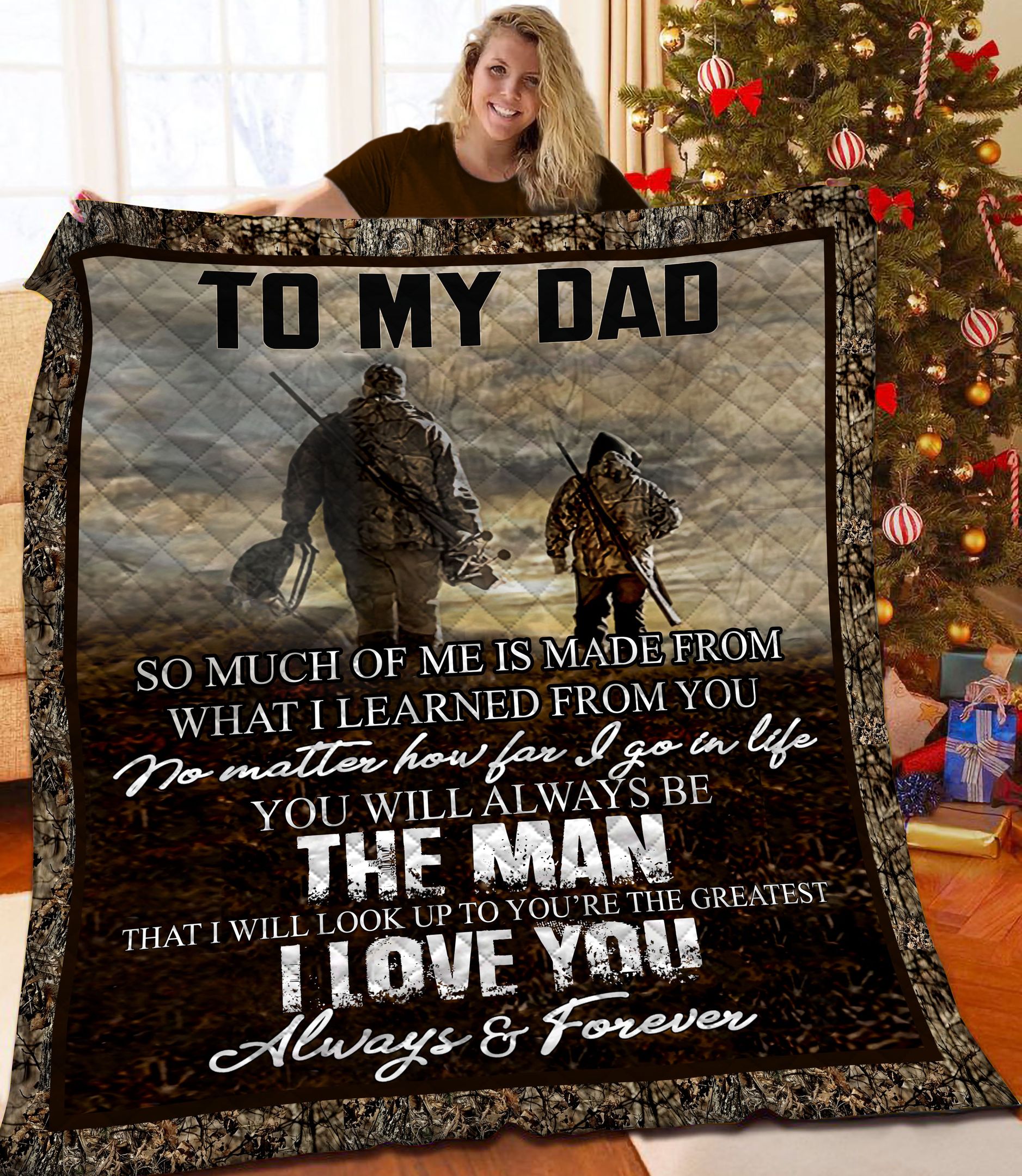 Hunting To My Dad From Son BBB071102NB Quilt Blanket