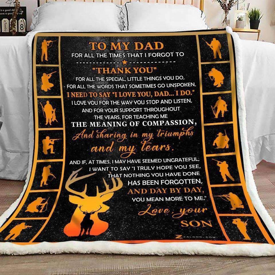 Hunting – To My Dad – Thank You Fleece Blanket