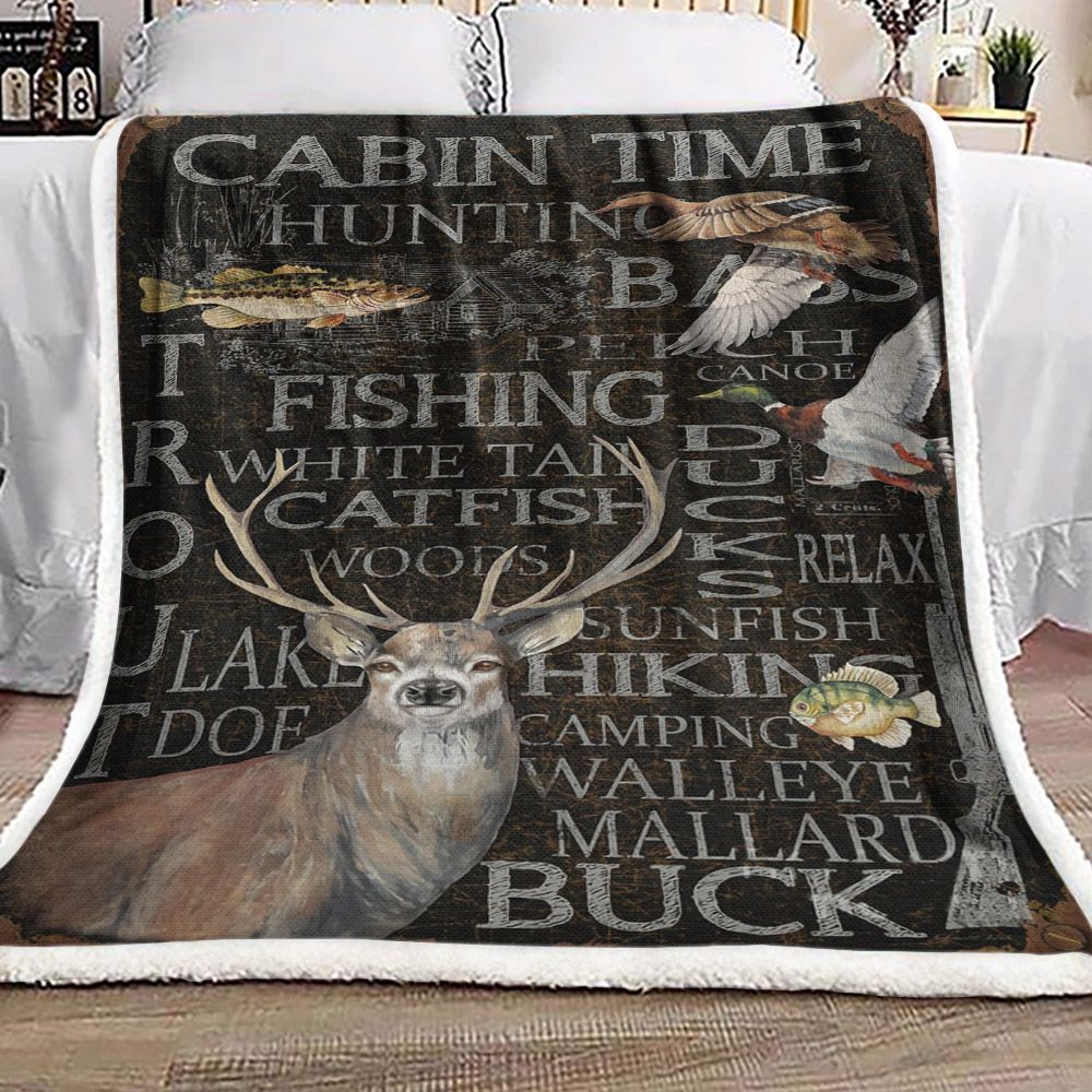 Hunting Wilderness Sherpa Fleece Blanket