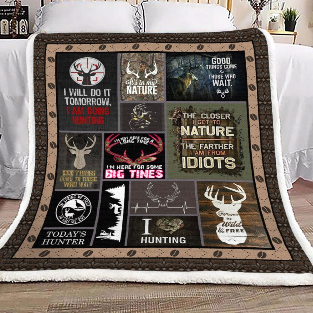 Hunting Sherpa Fleece Blanket