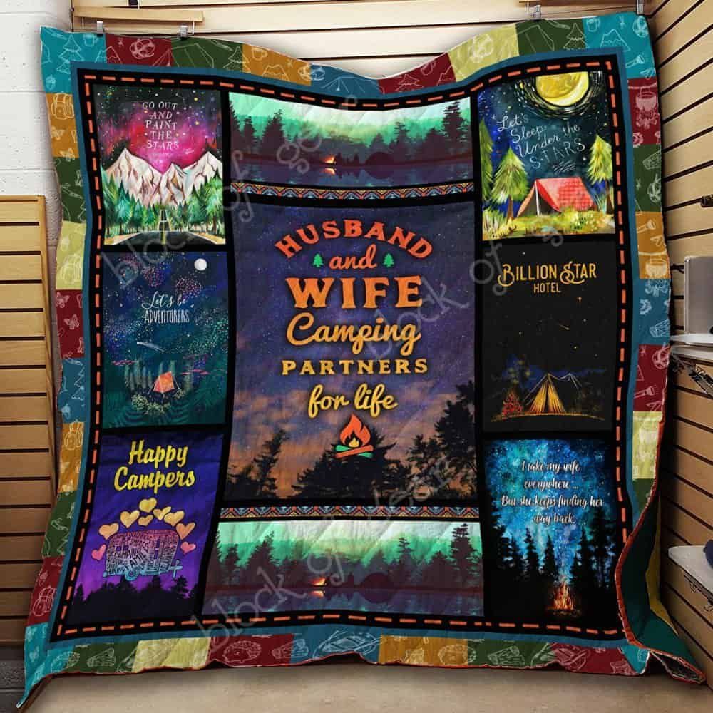 Husband and Wife Camping Partners For Life Quilt Blanket ABC24106711
