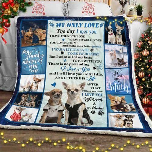 Husband And Wife Chihuahua Sherpa Fleece Blanket