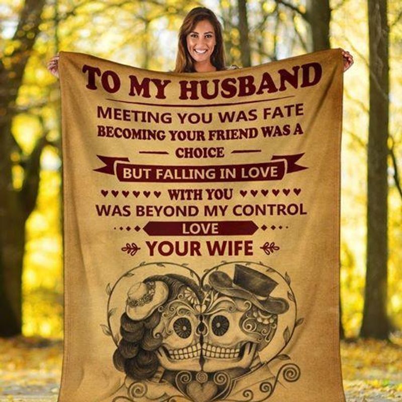 Husband And Wife Skull Sherpa Fleece Blanket