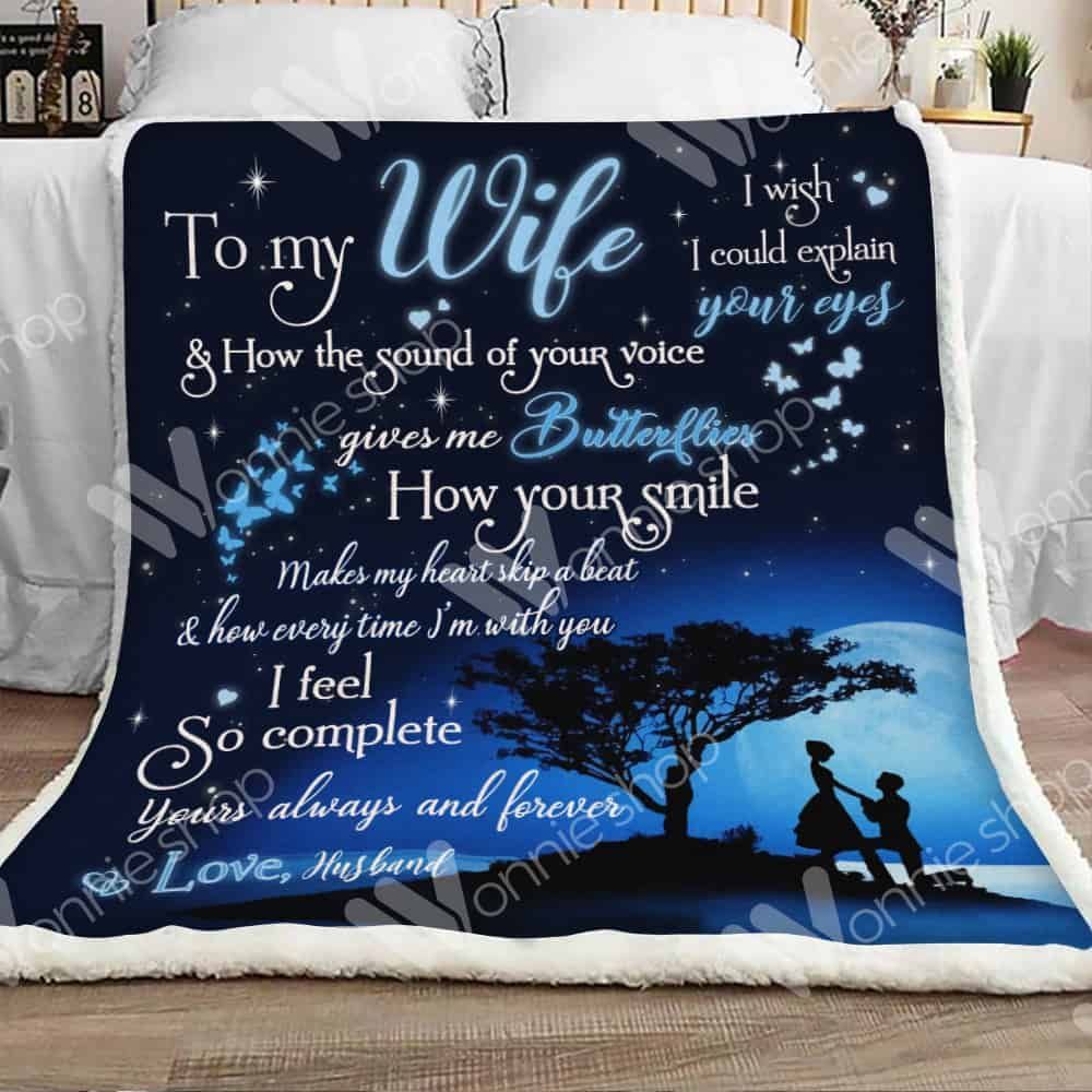 Husband And Wife To My Wife I Love You Always And Forever Sherpa Fleece Blanket