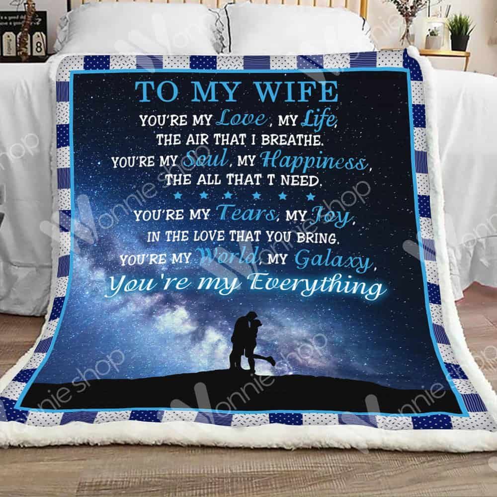 Husband and Wife To My wife You Are My Everything Sherpa Fleece Blanket