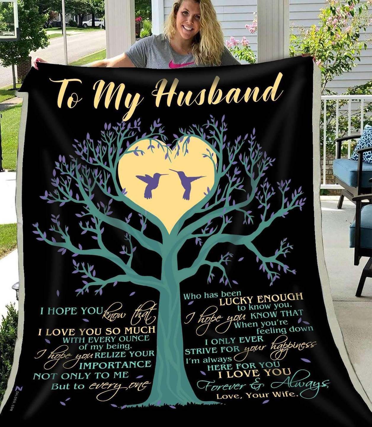 Husband I Hope You Sherpa Fleece Blanket