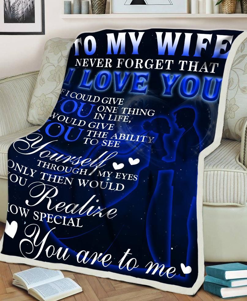 Husband Love Quote You Are To Me Special Gift For Wife Valentine Sherpa Fleece Blanket