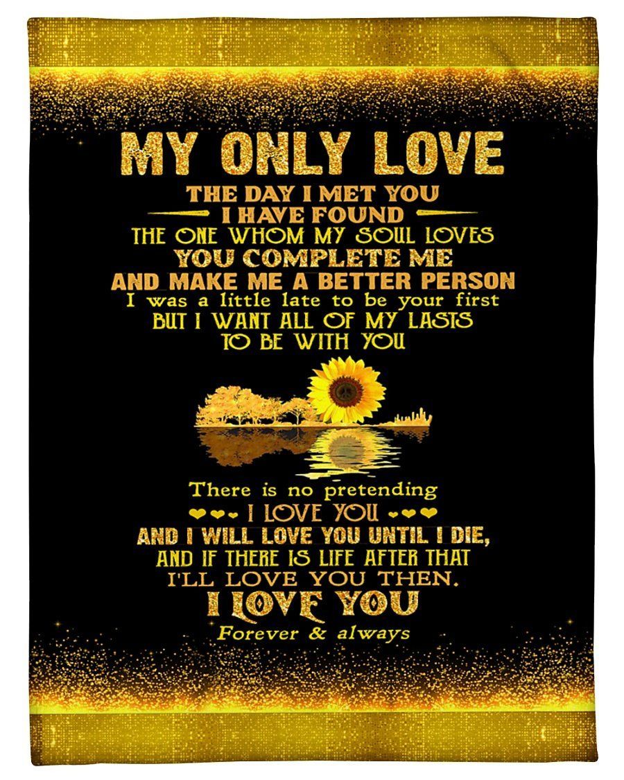 Husband My Only Love I’ll Love You Then Sunflowers Fleece Blanket Fleece Blanket