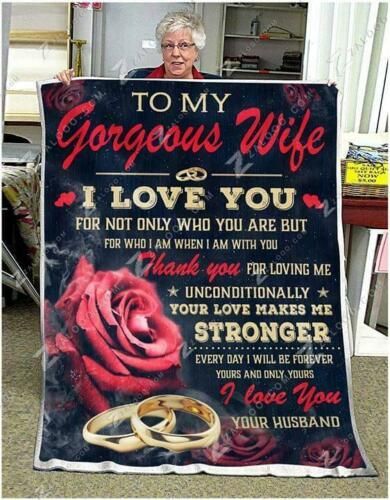 Husband To My Gorgeous Wife I Love You Sherpa Fleece Blanket