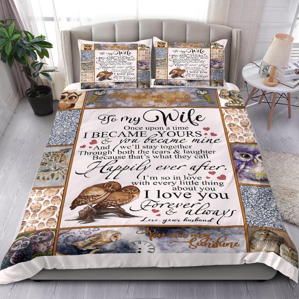 Husband To My Wife Owl Love You Forever Bedding Set