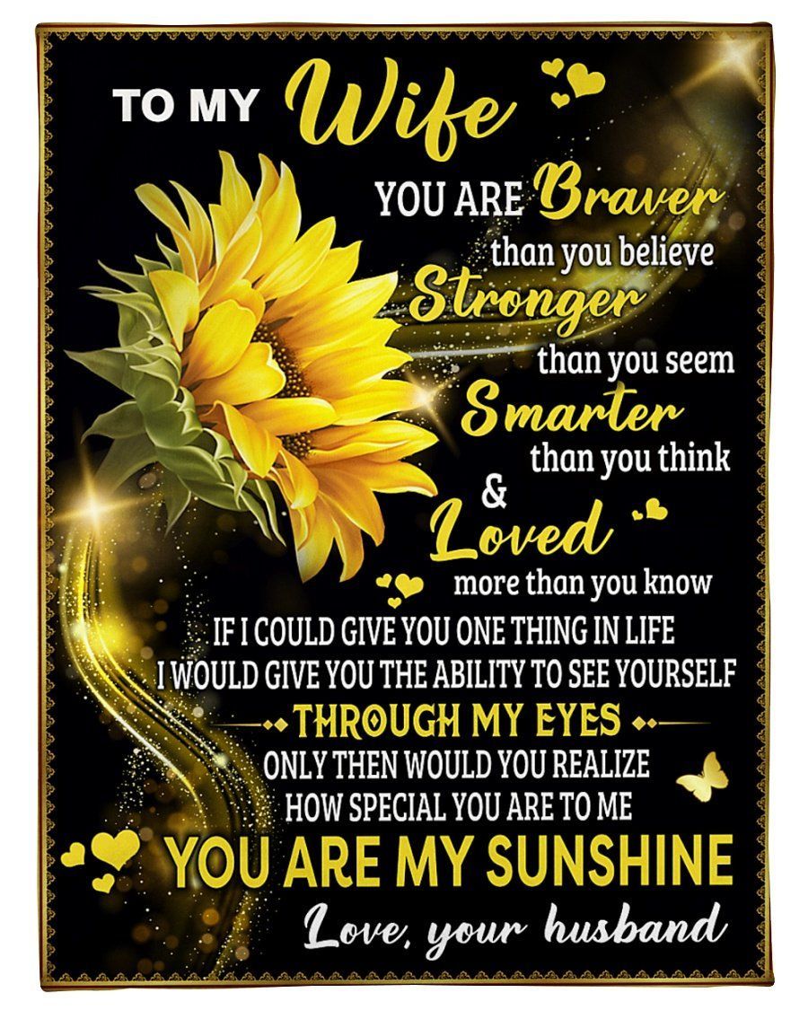 Husband To My Wife You Are My Sunshine Fleece Blanket Fleece Blanket