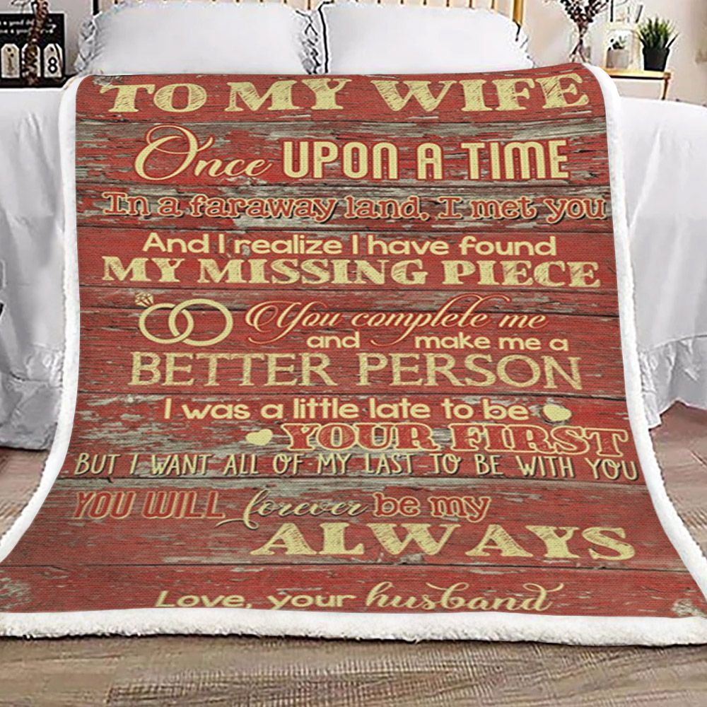 Husband To Wife Sherpa Fleece Blanket