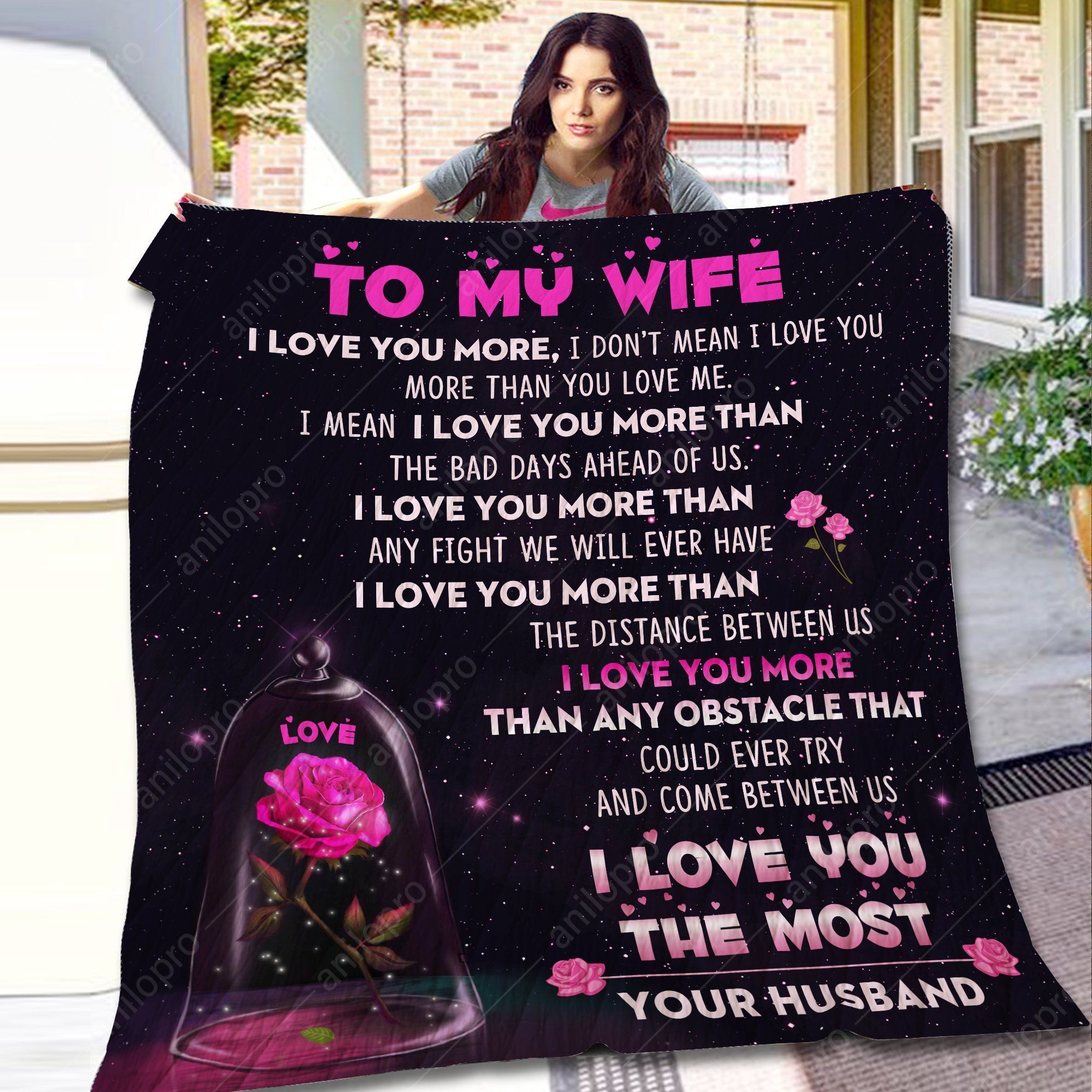 Husband To Wife I Love You More GS-CL-DT3006 Quilt Blanket