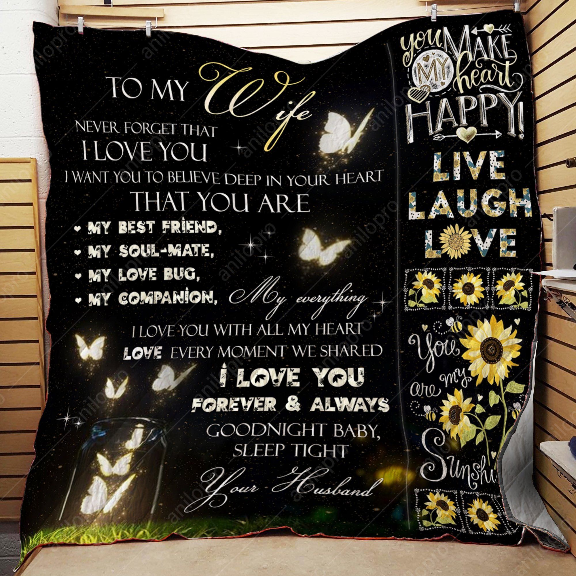 Husband To Wife Love Every Moment We Shared Quilt Blanket DHC040120110TD