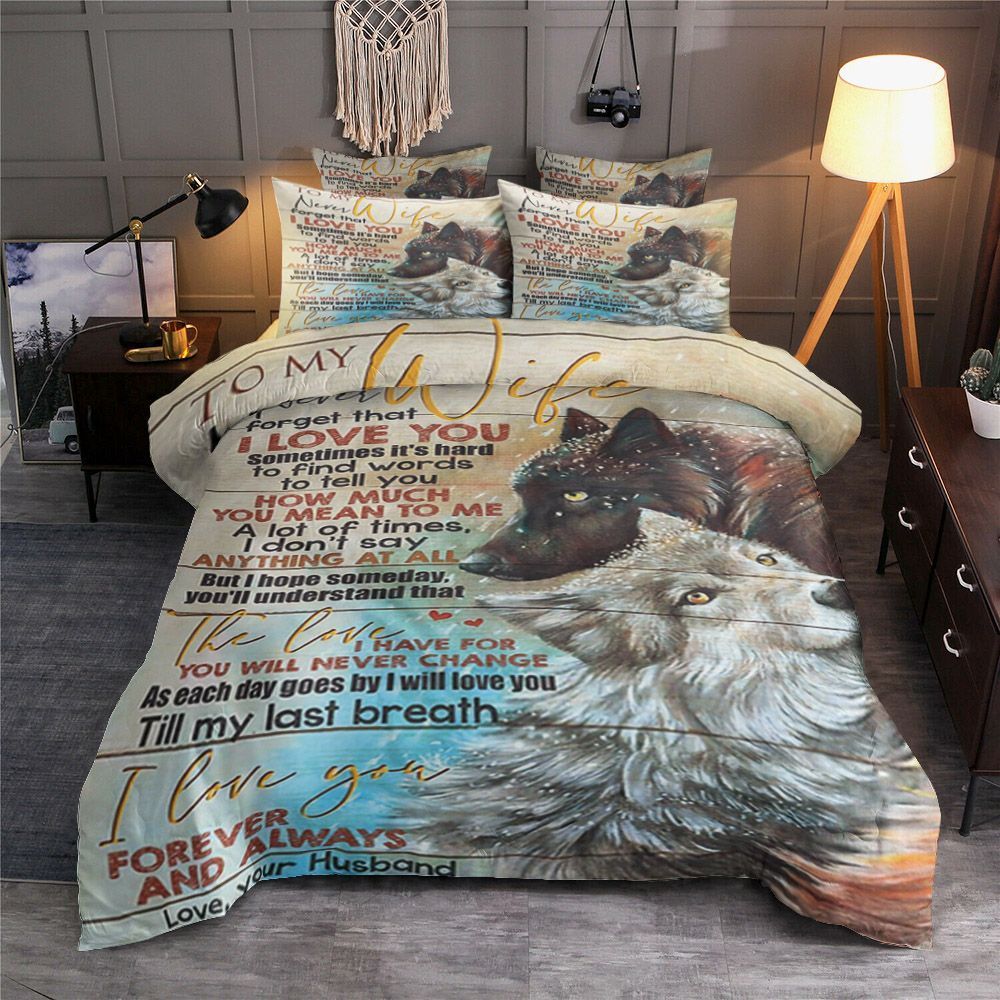 Husband To Wife Wolf Bedding Set