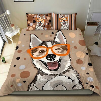 HUSKY BLACK BEDDING FUNNY