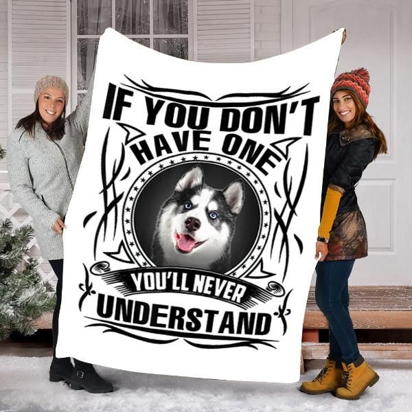 Husky Dog Fleece Blanket