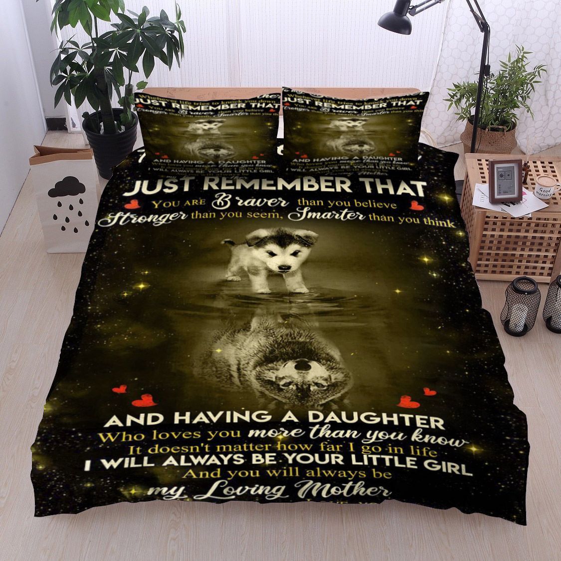 Husky Dog To My Beloved Mother Daughter Bedding Set