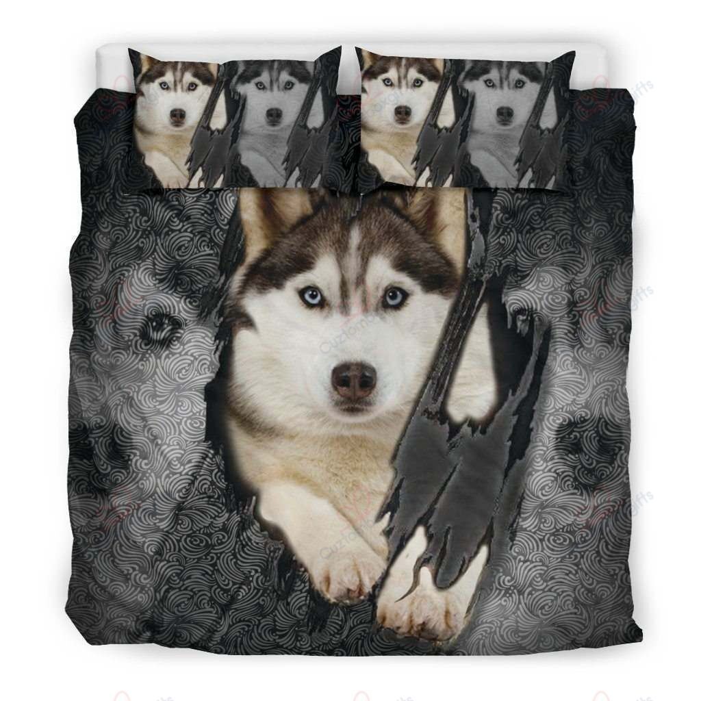 Husky Giving Dog Lover Printed Bedding Set
