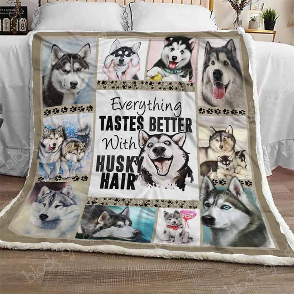 Husky Sherpa Fleece Blanket
