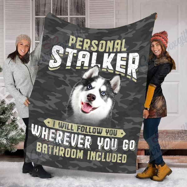 Husky Personal Stalker Fleece Blanket