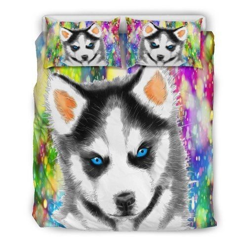 Husky Puppy Colorful Bedding Set