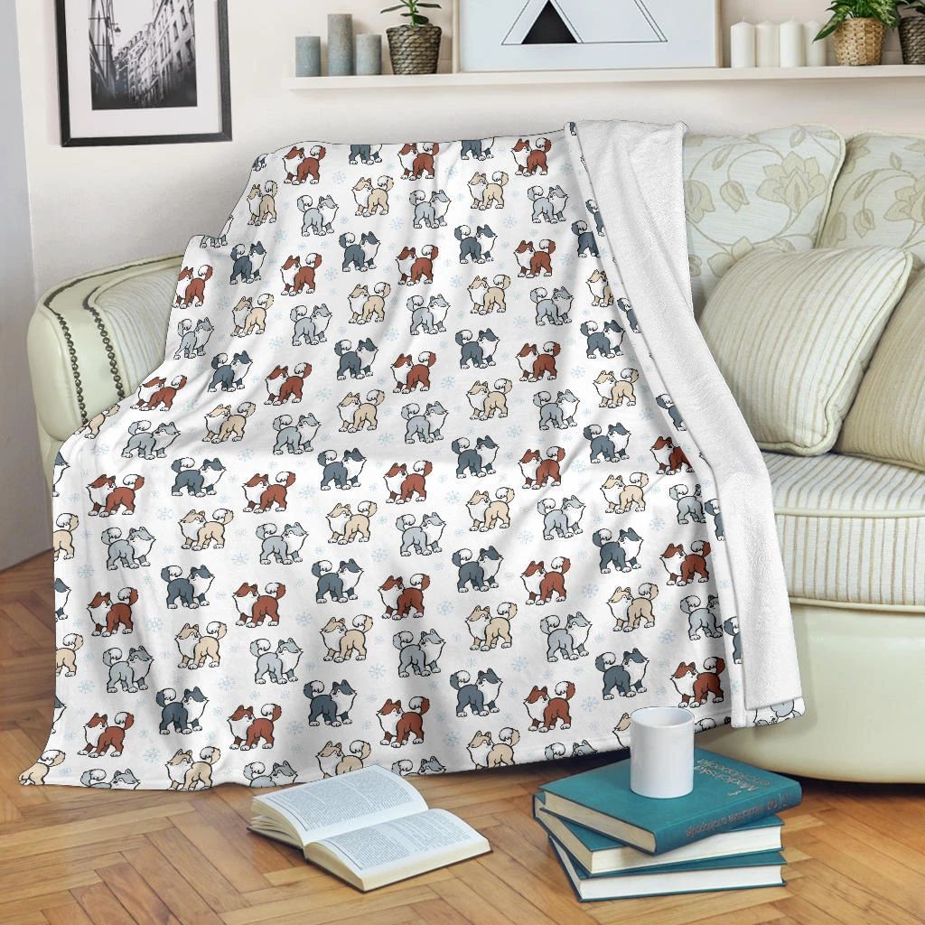 Husky Snow Dogs Sherpa Fleece Blanket
