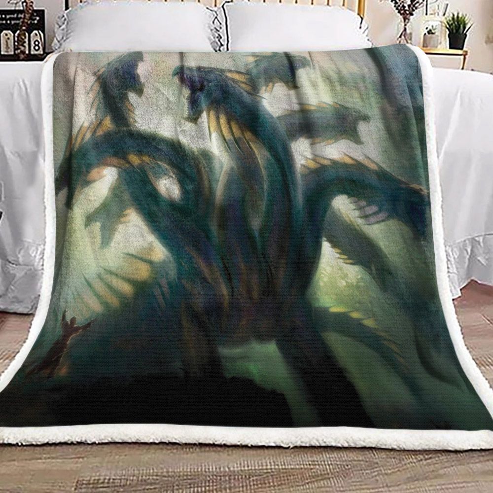 Hydra The Mythological Dragon Sherpa Fleece Blanket