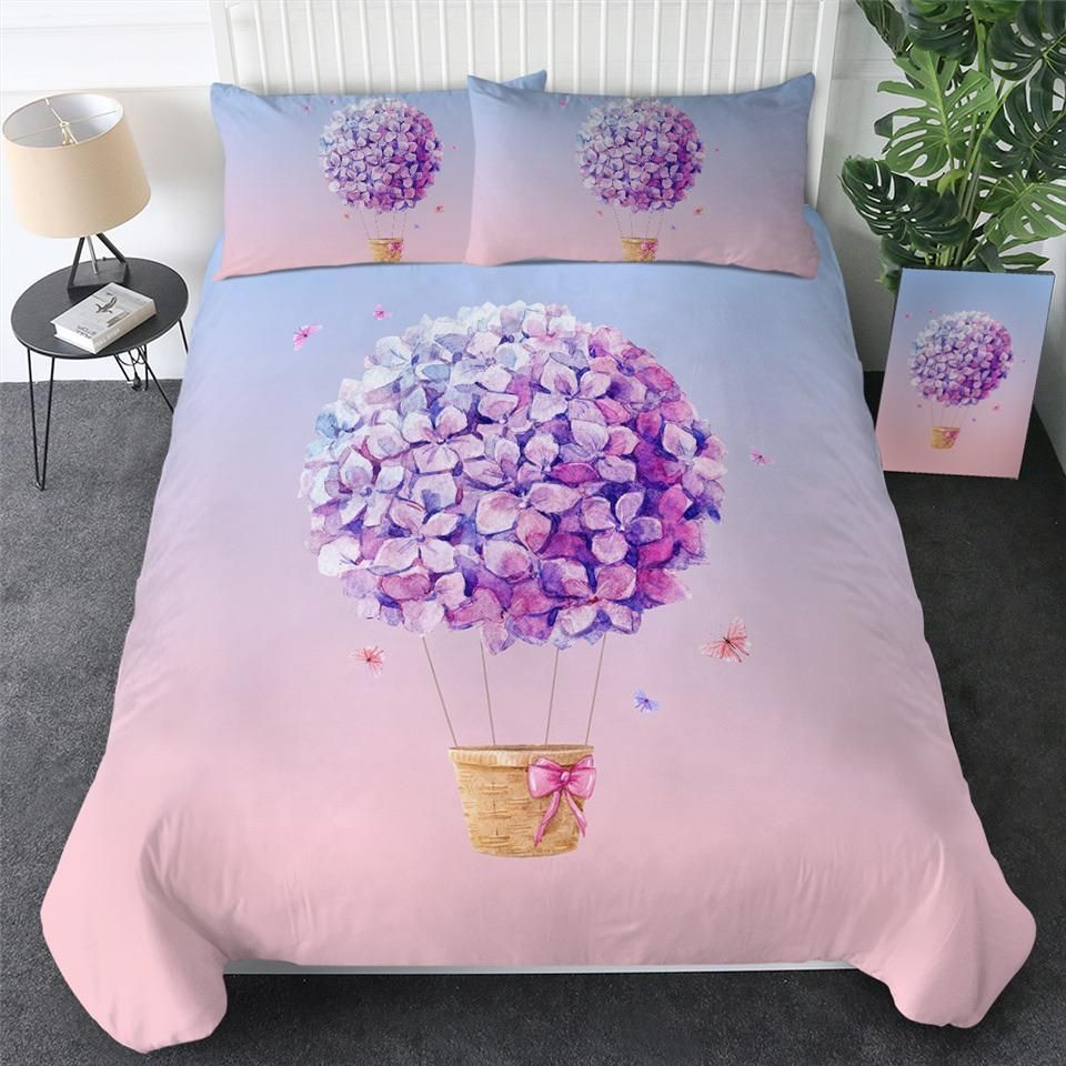 Hydrangea Hot Air Balloon Bedding Set
