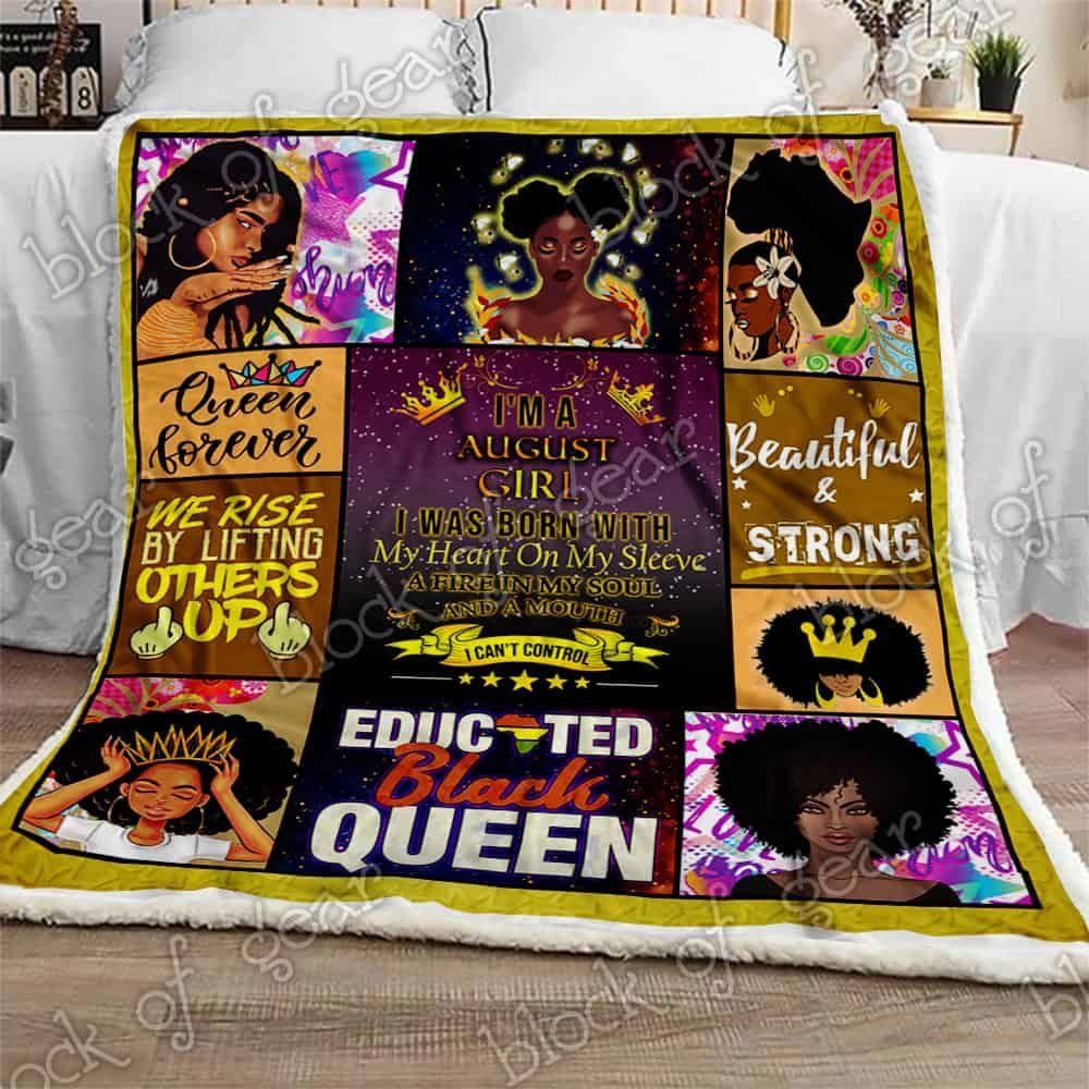I Am A August Girl Fleece Blanket