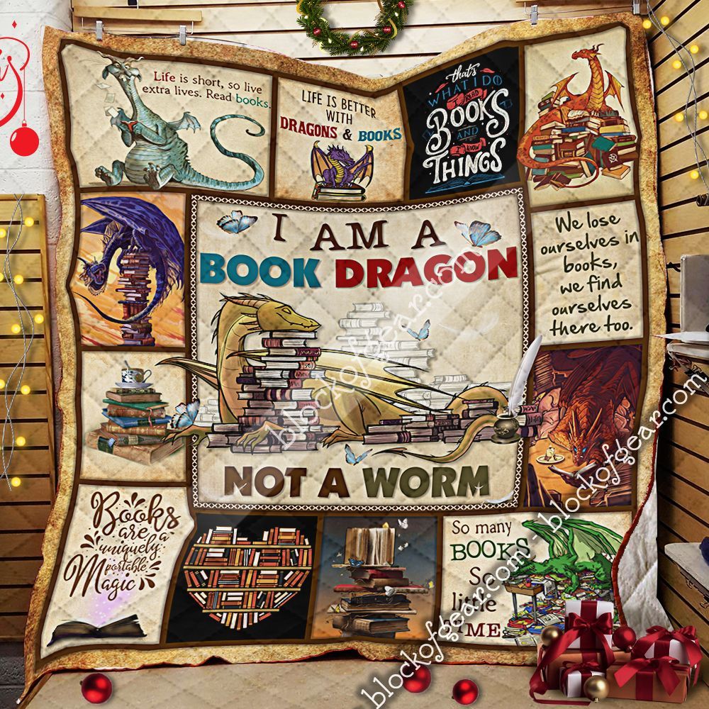 I Am A Book Dragon GS-CL-LD3012 Quilt Blanket