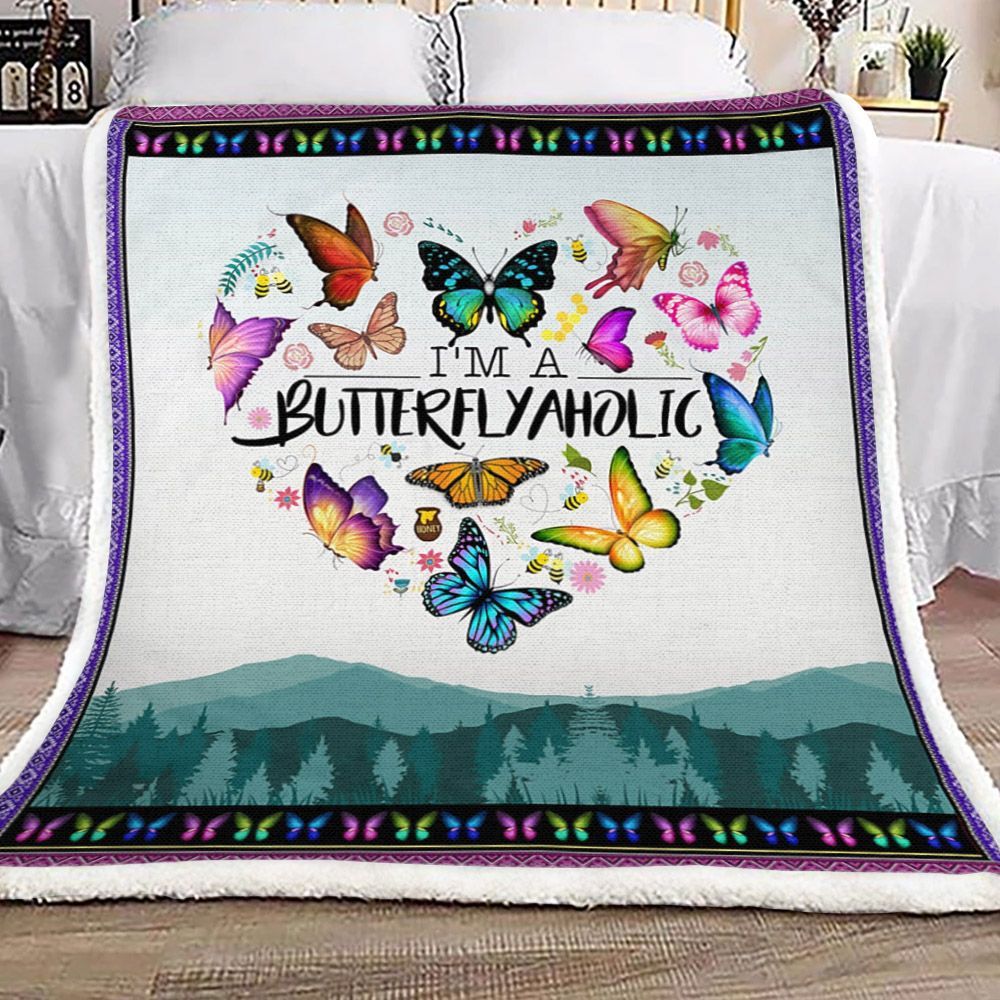 I Am A Butterfly Sherpa Fleece Blanket