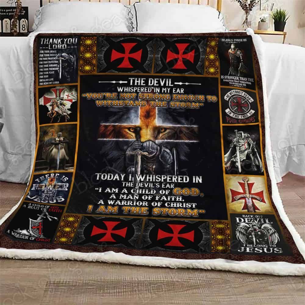 I Am A Child Of God A Man Of Faith A Warrior Of Christ Fleece Blanket