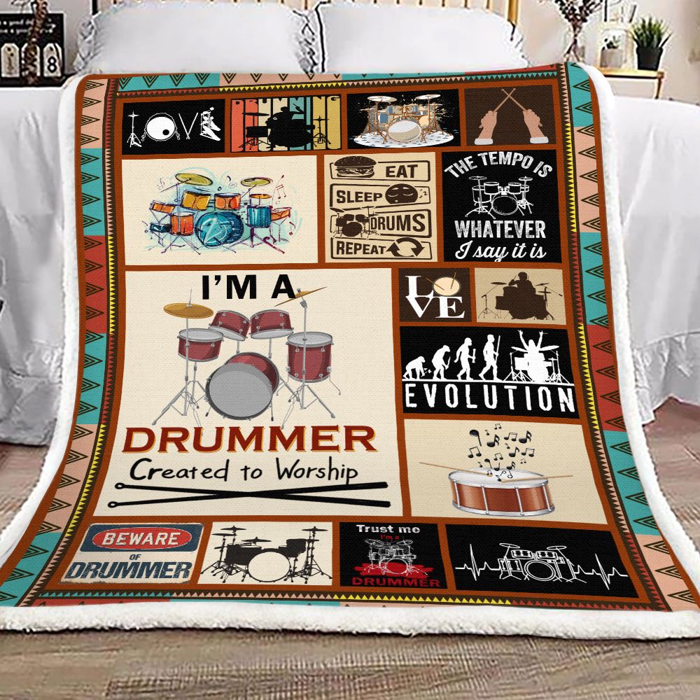 I Am A Drumer Fleece Blanket