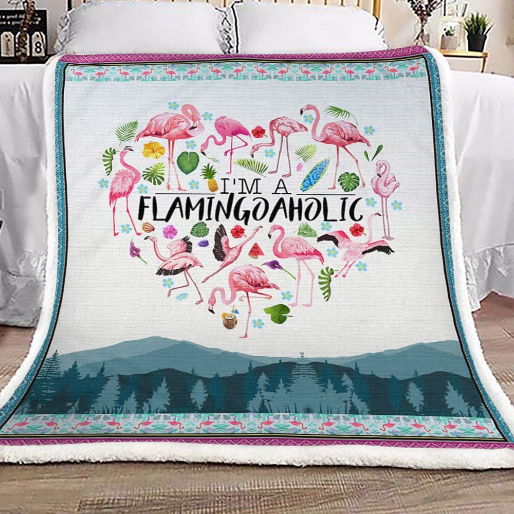 I Am A Flamingo Sherpa Fleece Blanket