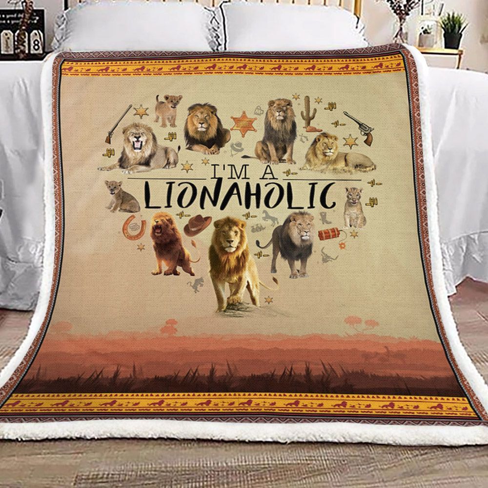 I Am A Lion Sherpa Fleece Blanket