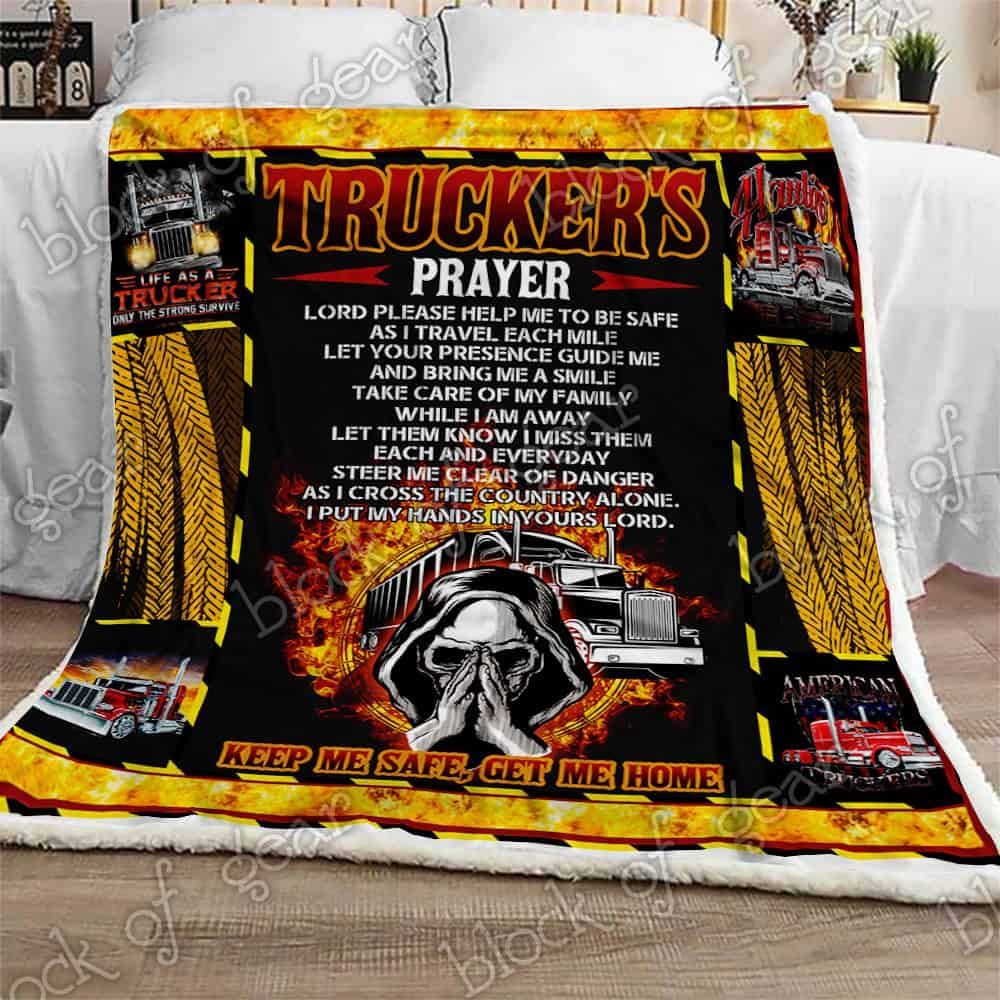 I Am A Trucker Fleece Blanket