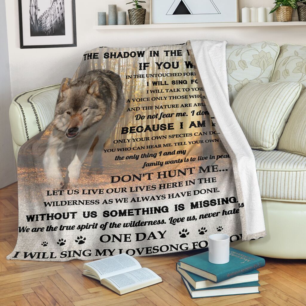 I Am A Wolf Sherpa Fleece Blanket