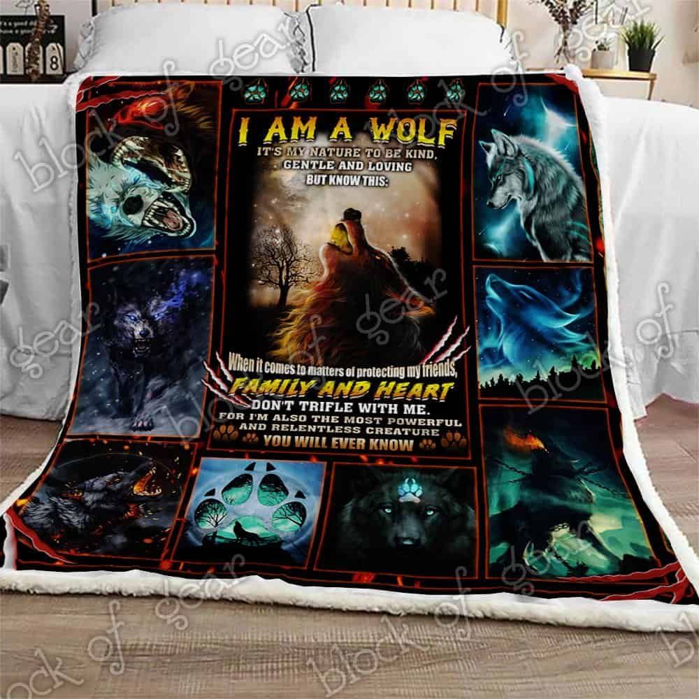 I Am A Wolf Fleece Blanket