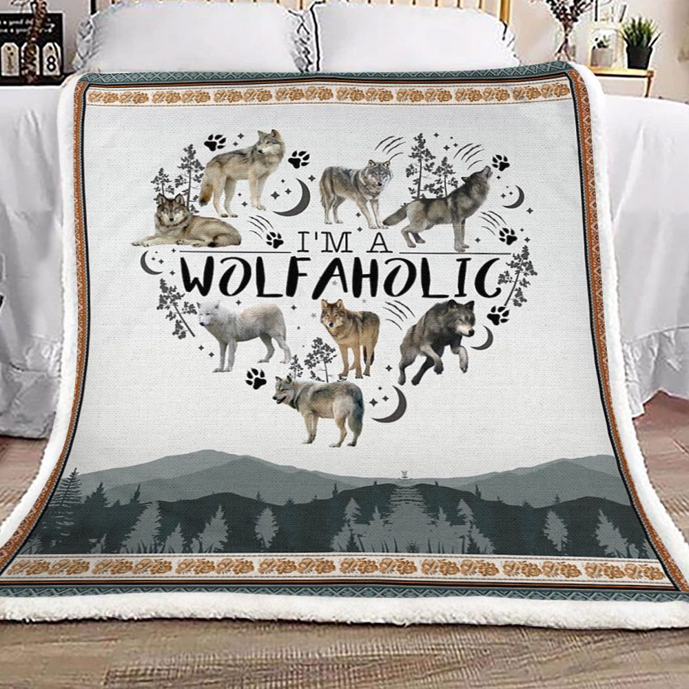 I Am A Wolf Sherpa Fleece Blanket