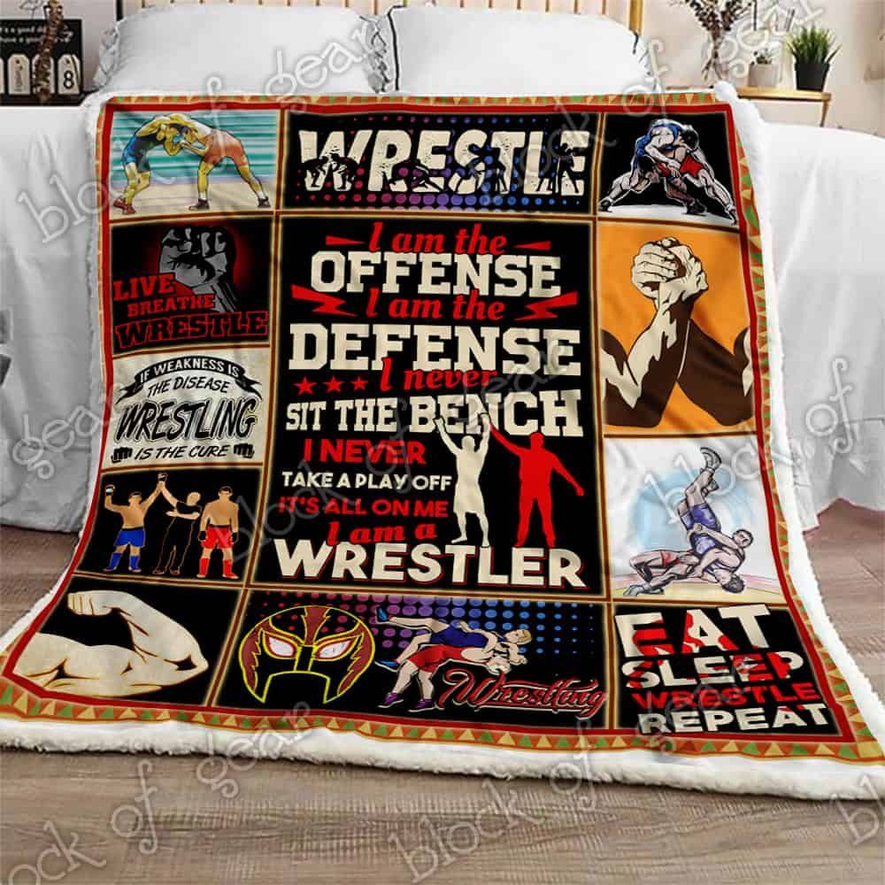 I Am A Wrestler Fleece Blanket