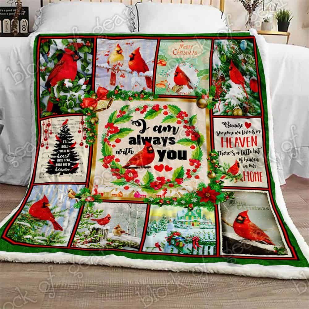 I Am Always With You Cardinal Christmas Fleece Blanket