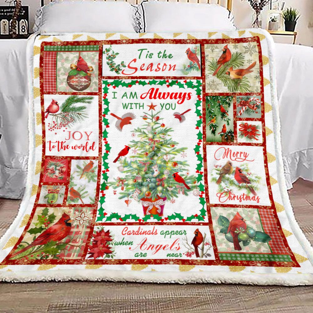 I Am Always With You Cardinal Christmas Fleece Blanket